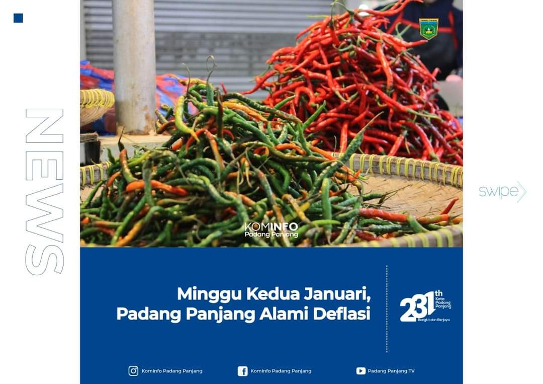 Minggu Kedua Januari, Padang Panjang Alami Deflasi 