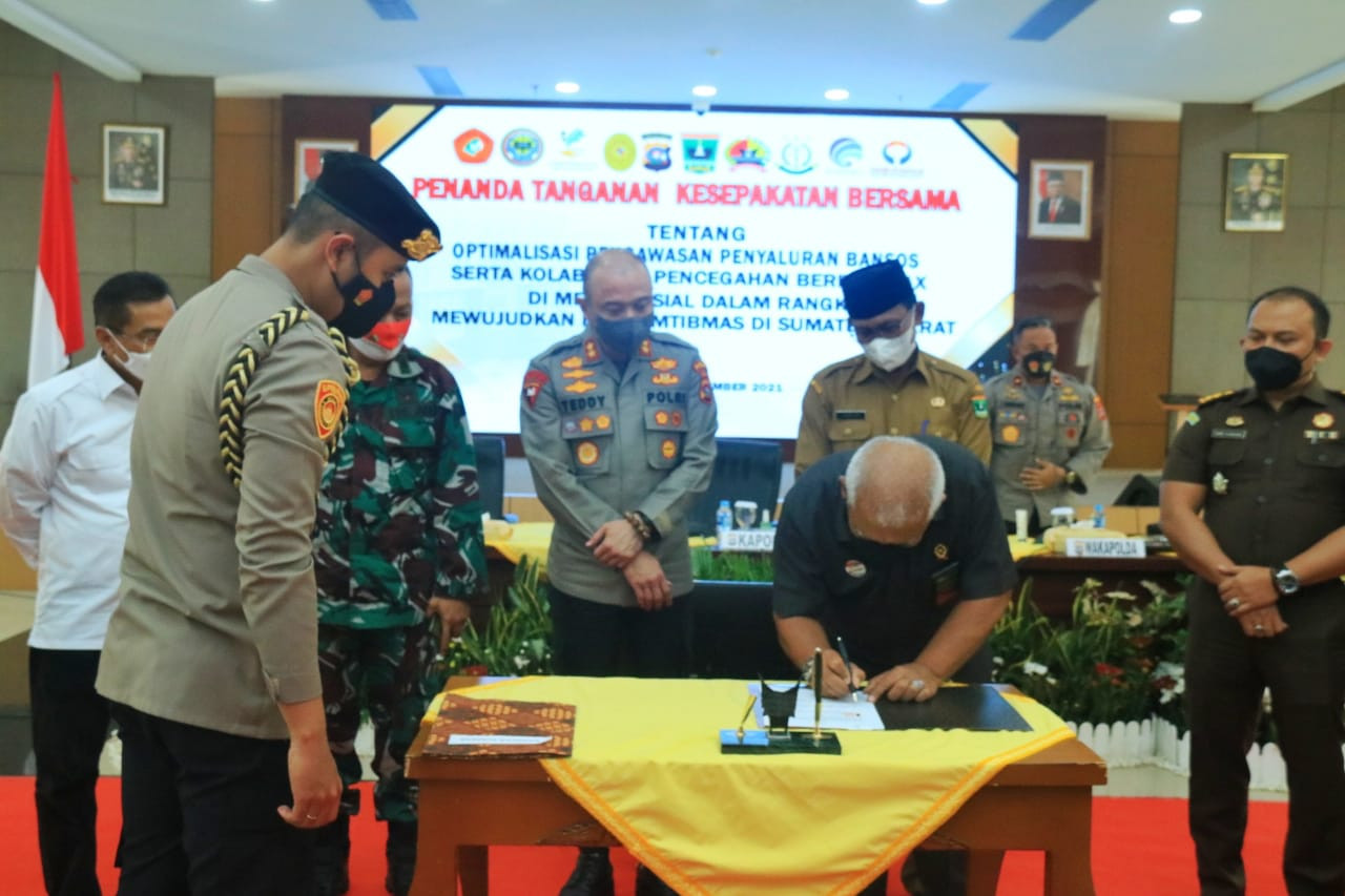 Polda Sumbar jalin Kesepakatan Bersama terkait Optimalisasi Pengawasan Penyaluran Bansos 