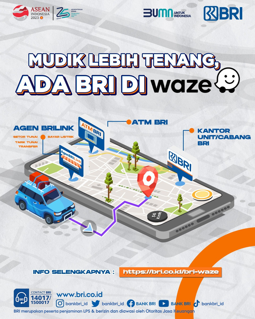 Transaksi Mudah Saat Mudik, BRI Gandeng Waze Beri Informasi Lengkap Layanan Perbankan