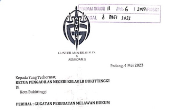 Pedagang Pasar Atas Tuntut Ganti Rugi ke Walikota Bukittinggi di PN Bukittinggi 
