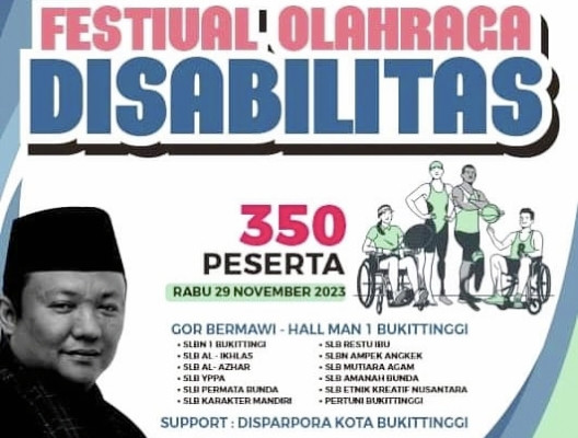 Besok Berlangsung Festival Olahraga Disabilitas Bukittinggi dan Agam oleh Kemenpora RI 