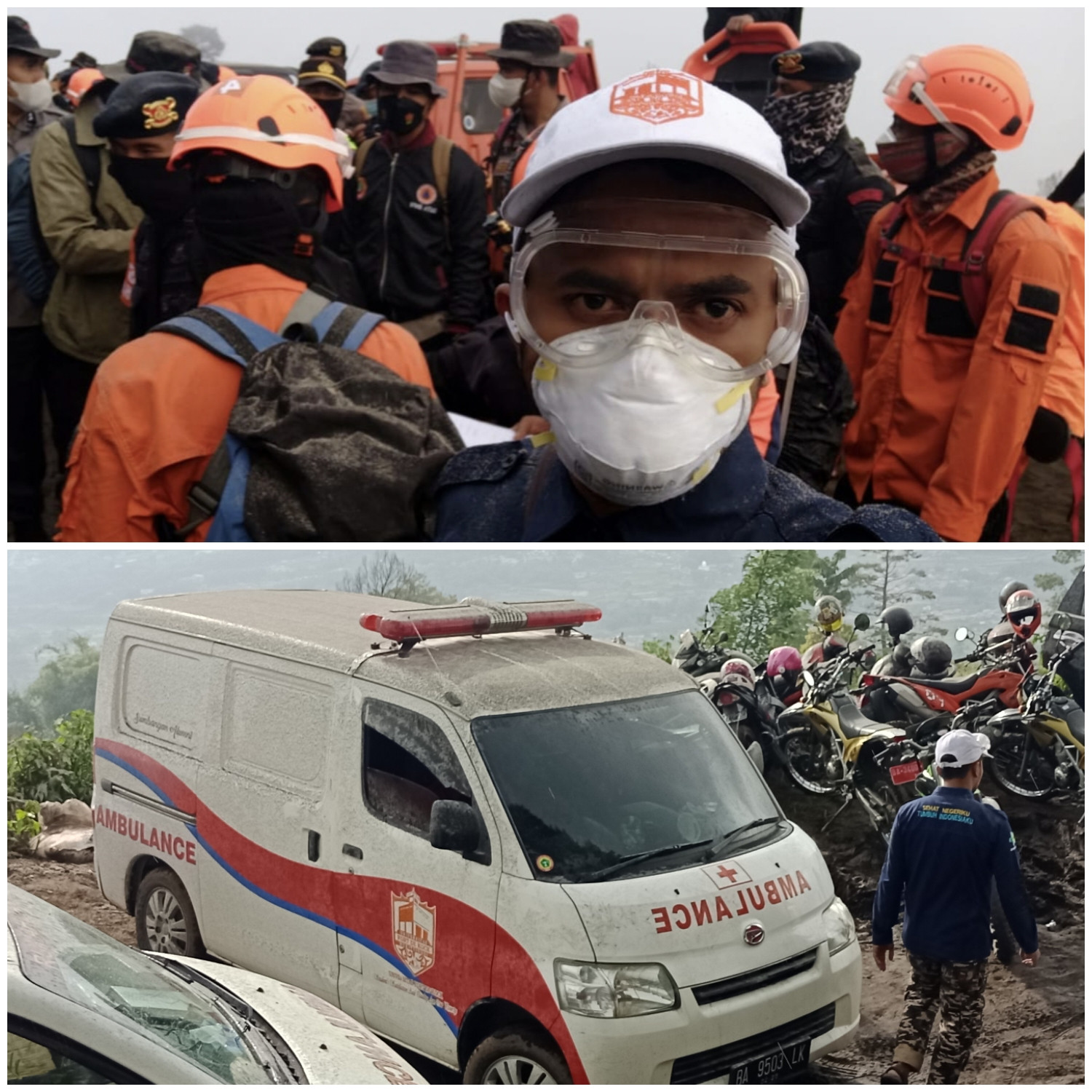 Ambulance dan Tim Relawan Universitas Fort de Kock Bagian Tim Penyelamat Korban Gunung Marapi 