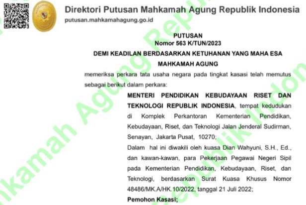 UFDK Menang Lawan Menteri Pendidikan Tentang Komnas Uji Kompetensi Mahasiswa BidKes di MA