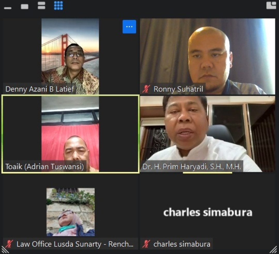Rakernas IKA FH UNAND Sukses, Ketum Gelar Rapat via Zoom Merting